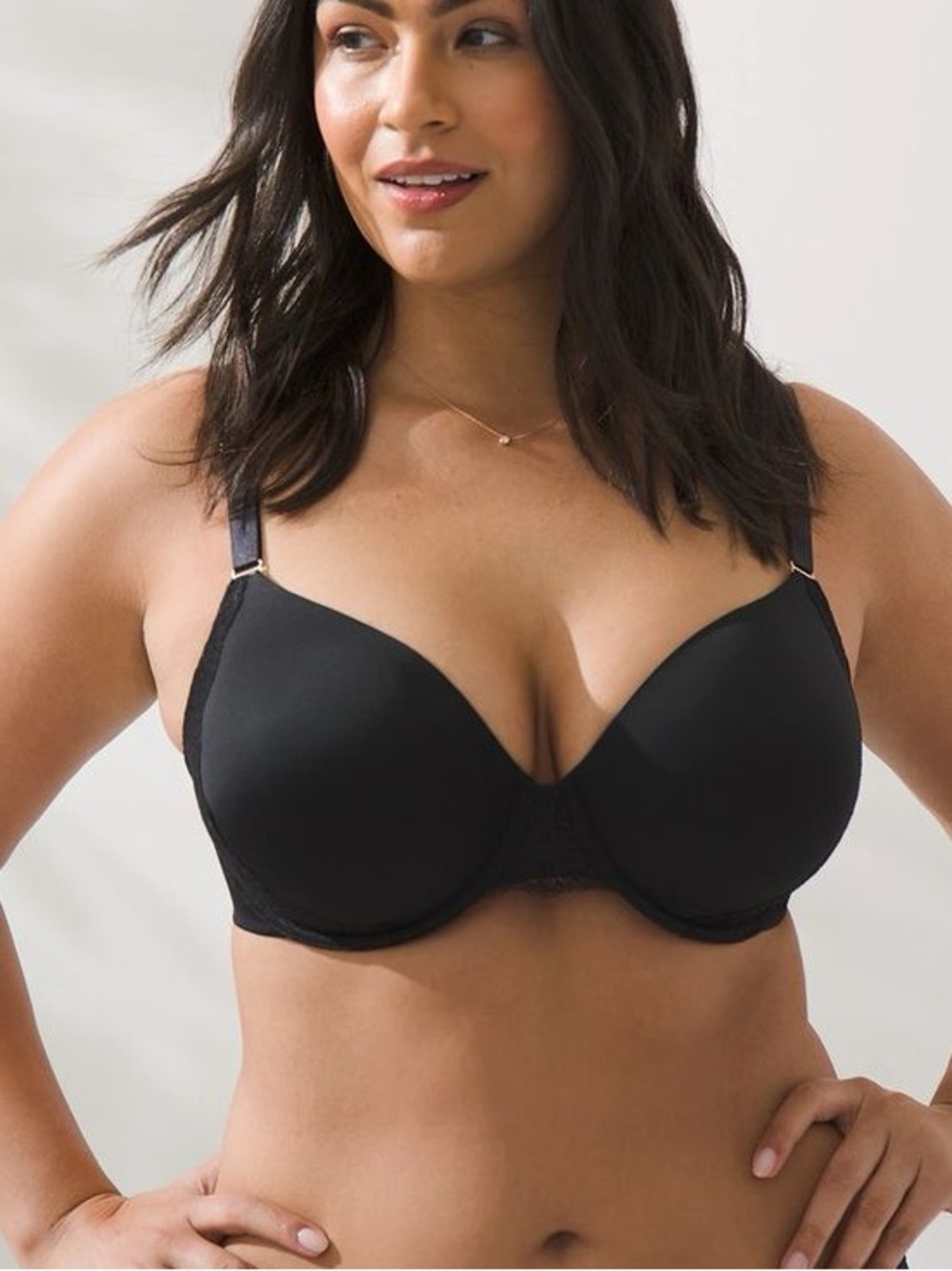 SOMA VANISHING 360 Perfect Coverage Bra with Lace Trim Black 42DDD NWT
